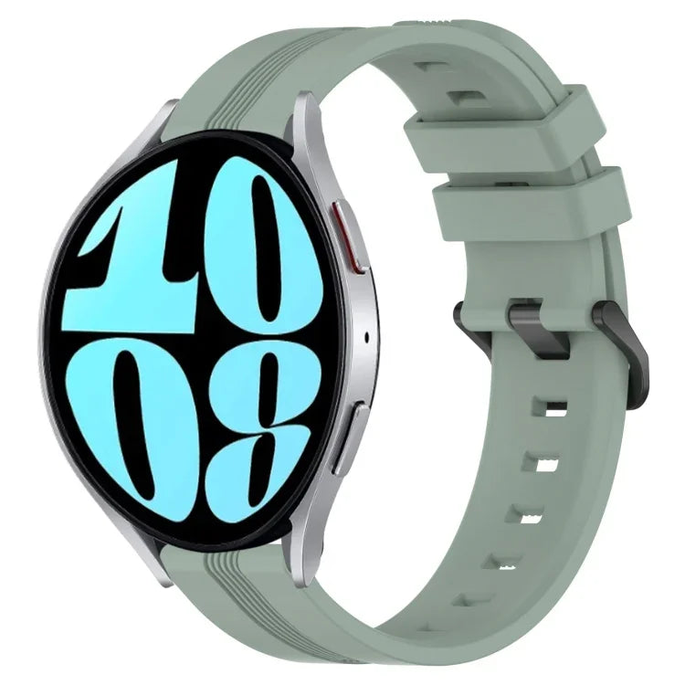 สายรัดนาฬิกาซิลิโคนลายเส้นเว้าขนาด 20 มม. สำหรับ Samsung Galaxy Watch 6 ขนาด 40 มม., สำหรับ Samsung Galaxy Watch 6 Classic ขนาด 43 มม.