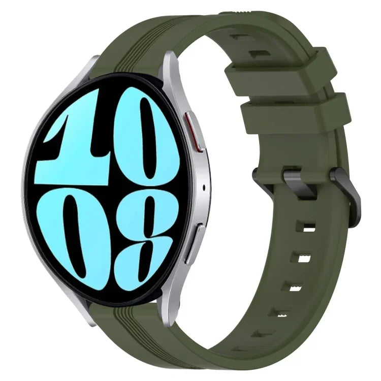 สายรัดนาฬิกาซิลิโคนลายเส้นเว้าขนาด 20 มม. สำหรับ Samsung Galaxy Watch 6 ขนาด 40 มม., สำหรับ Samsung Galaxy Watch 6 Classic ขนาด 43 มม.