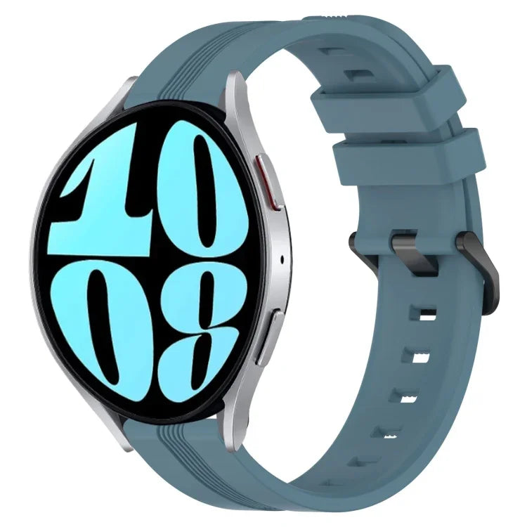 สายรัดนาฬิกาซิลิโคนลายเส้นเว้าขนาด 20 มม. สำหรับ Samsung Galaxy Watch 6 ขนาด 40 มม., สำหรับ Samsung Galaxy Watch 6 Classic ขนาด 43 มม.