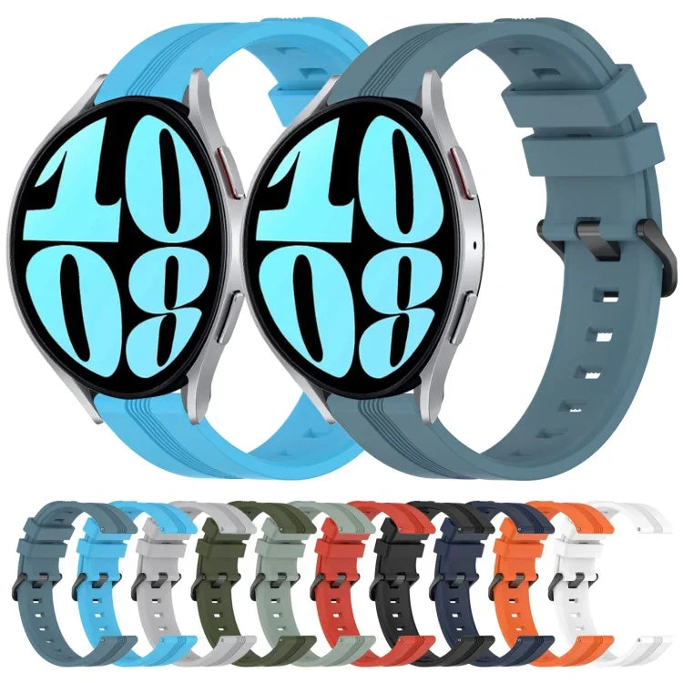 สายรัดนาฬิกาซิลิโคนลายเส้นเว้าขนาด 20 มม. สำหรับ Samsung Galaxy Watch 6 ขนาด 40 มม., สำหรับ Samsung Galaxy Watch 6 Classic ขนาด 43 มม.