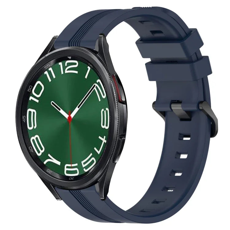 สายรัดนาฬิกาซิลิโคนลายเส้นเว้าขนาด 20 มม. สำหรับ Samsung Galaxy Watch 6 ขนาด 40 มม., สำหรับ Samsung Galaxy Watch 6 Classic ขนาด 43 มม.