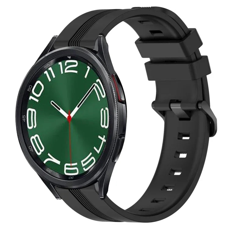 สายรัดนาฬิกาซิลิโคนลายเส้นเว้าขนาด 20 มม. สำหรับ Samsung Galaxy Watch 6 ขนาด 40 มม., สำหรับ Samsung Galaxy Watch 6 Classic ขนาด 43 มม.