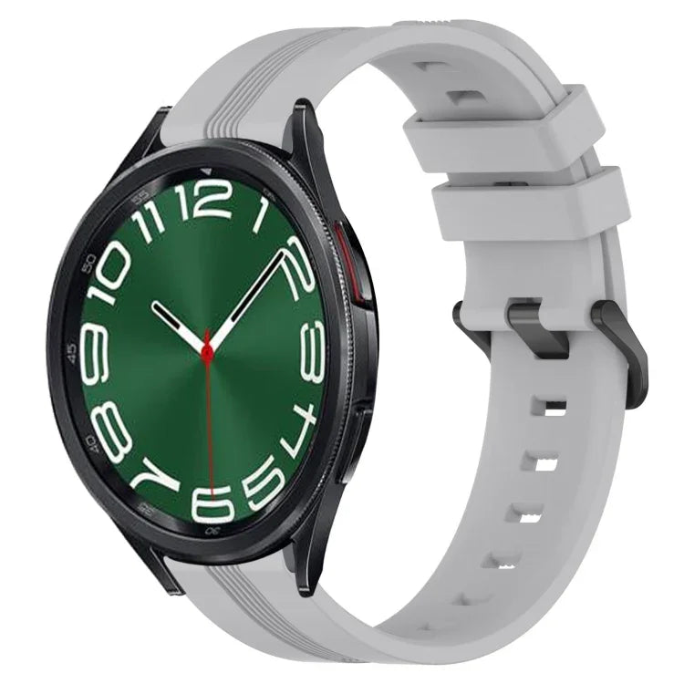 สายรัดนาฬิกาซิลิโคนลายเส้นเว้าขนาด 20 มม. สำหรับ Samsung Galaxy Watch 6 ขนาด 40 มม., สำหรับ Samsung Galaxy Watch 6 Classic ขนาด 43 มม.