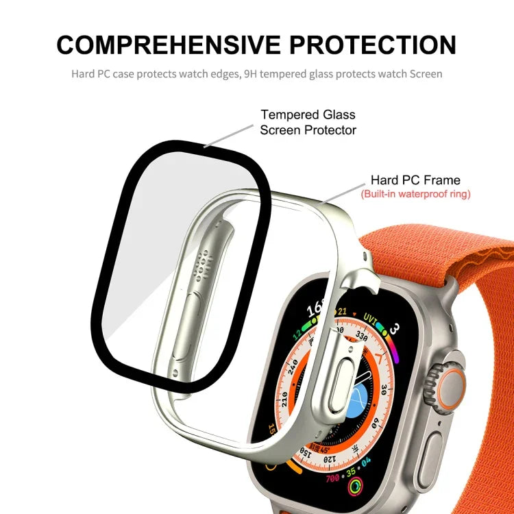 สำหรับ Apple Watch Ultra 3 / 2 / 1 49 มม. เคสกรอบ PC กันน้ำ ENKAY Hat-Prince ครอบคลุมเต็มรูปแบบ + กระจกนิรภัย 9H