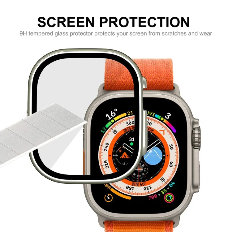 สำหรับ Apple Watch Ultra 3 / 2 / 1 49 มม. เคสกรอบ PC กันน้ำ ENKAY Hat-Prince ครอบคลุมเต็มรูปแบบ + กระจกนิรภัย 9H
