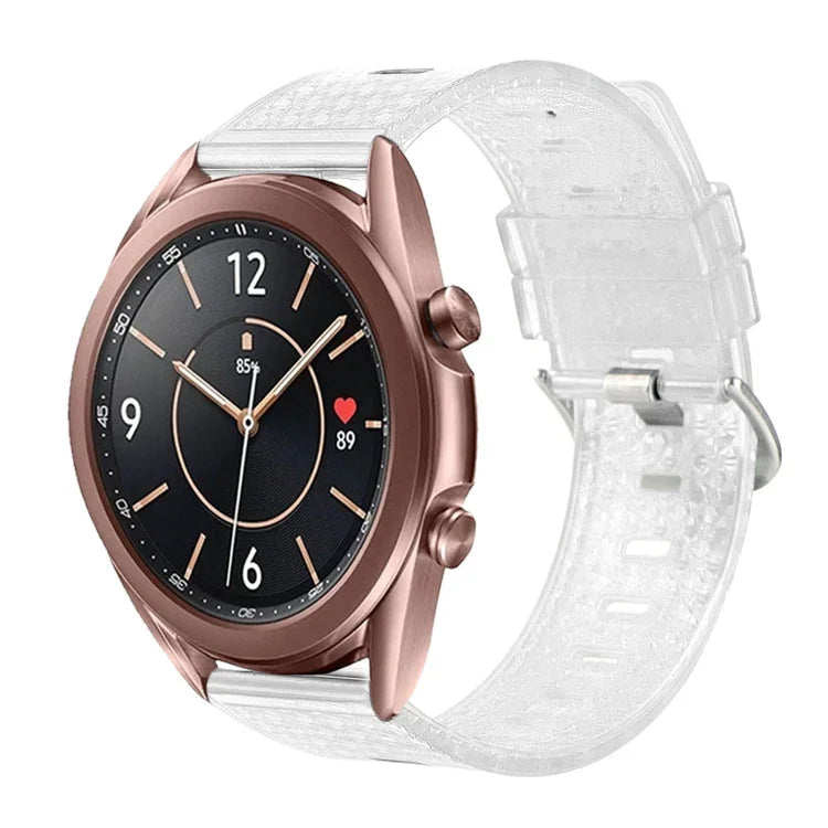 สาย TPU เพชรใสเงา 20mm สำหรับ Samsung Galaxy Watch 3 41mm, สำหรับ Samsung Galaxy Watch 42mm, สำหรับ Samsung Galaxy Watch5 40mm / 44mm, สำหรับ Samsung Galaxy Watch5 Pro, สำหรับ Samsung Galaxy Watch4 / Watch4 Classic, สำหรับ Samsung Galaxy Watch3 4...