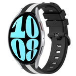 สายรัดนาฬิกาซิลิโคนสองสีแนวตั้ง 20 มม. สำหรับ Samsung Galaxy Watch 6 40 มม. / สำหรับ Samsung Galaxy Watch 6 Classic 43 มม.