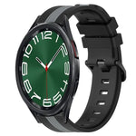สายรัดนาฬิกาซิลิโคนสองสีแนวตั้ง 20 มม. สำหรับ Samsung Galaxy Watch 6 40 มม. / สำหรับ Samsung Galaxy Watch 6 Classic 43 มม.