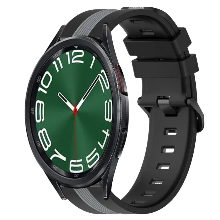สายรัดนาฬิกาซิลิโคนสองสีแนวตั้ง 20 มม. สำหรับ Samsung Galaxy Watch 6 40 มม. / สำหรับ Samsung Galaxy Watch 6 Classic 43 มม.