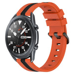 สายรัดนาฬิกาซิลิโคนสองสีแนวตั้งขนาด 22 มม. สำหรับ Samsung Galaxy Watch3 ขนาด 45 มม., สำหรับ Samsung Galaxy Watch ขนาด 46 มม., สำหรับ Samsung Gear S3 Classic, สำหรับ Samsung Gear S3 Frontier
