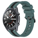 สายรัดนาฬิกาซิลิโคนสองสีแนวตั้งขนาด 22 มม. สำหรับ Samsung Galaxy Watch3 ขนาด 45 มม., สำหรับ Samsung Galaxy Watch ขนาด 46 มม., สำหรับ Samsung Gear S3 Classic, สำหรับ Samsung Gear S3 Frontier