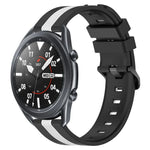 สายรัดนาฬิกาซิลิโคนสองสีแนวตั้งขนาด 22 มม. สำหรับ Samsung Galaxy Watch3 ขนาด 45 มม., สำหรับ Samsung Galaxy Watch ขนาด 46 มม., สำหรับ Samsung Gear S3 Classic, สำหรับ Samsung Gear S3 Frontier