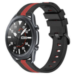 สายรัดนาฬิกาซิลิโคนสองสีแนวตั้งขนาด 22 มม. สำหรับ Samsung Galaxy Watch3 ขนาด 45 มม., สำหรับ Samsung Galaxy Watch ขนาด 46 มม., สำหรับ Samsung Gear S3 Classic, สำหรับ Samsung Gear S3 Frontier