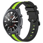 สายรัดนาฬิกาซิลิโคนสองสีแนวตั้งขนาด 22 มม. สำหรับ Samsung Galaxy Watch3 ขนาด 45 มม., สำหรับ Samsung Galaxy Watch ขนาด 46 มม., สำหรับ Samsung Gear S3 Classic, สำหรับ Samsung Gear S3 Frontier