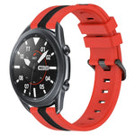 สายรัดนาฬิกาซิลิโคนสองสีแนวตั้งขนาด 22 มม. สำหรับ Samsung Galaxy Watch3 ขนาด 45 มม., สำหรับ Samsung Galaxy Watch ขนาด 46 มม., สำหรับ Samsung Gear S3 Classic, สำหรับ Samsung Gear S3 Frontier