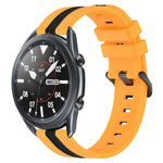 สายรัดนาฬิกาซิลิโคนสองสีแนวตั้งขนาด 22 มม. สำหรับ Samsung Galaxy Watch3 ขนาด 45 มม., สำหรับ Samsung Galaxy Watch ขนาด 46 มม., สำหรับ Samsung Gear S3 Classic, สำหรับ Samsung Gear S3 Frontier