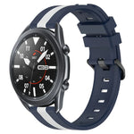 สายรัดนาฬิกาซิลิโคนสองสีแนวตั้งขนาด 22 มม. สำหรับ Samsung Galaxy Watch3 ขนาด 45 มม., สำหรับ Samsung Galaxy Watch ขนาด 46 มม., สำหรับ Samsung Gear S3 Classic, สำหรับ Samsung Gear S3 Frontier