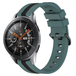 สายรัดนาฬิกาซิลิโคนสองสีแนวตั้งขนาด 22 มม. สำหรับ Samsung Galaxy Watch3 ขนาด 45 มม., สำหรับ Samsung Galaxy Watch ขนาด 46 มม., สำหรับ Samsung Gear S3 Classic, สำหรับ Samsung Gear S3 Frontier