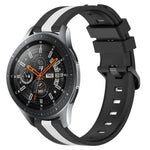 สายรัดนาฬิกาซิลิโคนสองสีแนวตั้งขนาด 22 มม. สำหรับ Samsung Galaxy Watch3 ขนาด 45 มม., สำหรับ Samsung Galaxy Watch ขนาด 46 มม., สำหรับ Samsung Gear S3 Classic, สำหรับ Samsung Gear S3 Frontier