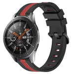 สายรัดนาฬิกาซิลิโคนสองสีแนวตั้งขนาด 22 มม. สำหรับ Samsung Galaxy Watch3 ขนาด 45 มม., สำหรับ Samsung Galaxy Watch ขนาด 46 มม., สำหรับ Samsung Gear S3 Classic, สำหรับ Samsung Gear S3 Frontier
