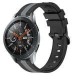 สายรัดนาฬิกาซิลิโคนสองสีแนวตั้งขนาด 22 มม. สำหรับ Samsung Galaxy Watch3 ขนาด 45 มม., สำหรับ Samsung Galaxy Watch ขนาด 46 มม., สำหรับ Samsung Gear S3 Classic, สำหรับ Samsung Gear S3 Frontier