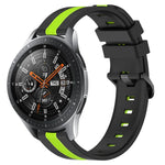 สายรัดนาฬิกาซิลิโคนสองสีแนวตั้งขนาด 22 มม. สำหรับ Samsung Galaxy Watch3 ขนาด 45 มม., สำหรับ Samsung Galaxy Watch ขนาด 46 มม., สำหรับ Samsung Gear S3 Classic, สำหรับ Samsung Gear S3 Frontier