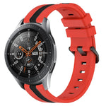 สายรัดนาฬิกาซิลิโคนสองสีแนวตั้งขนาด 22 มม. สำหรับ Samsung Galaxy Watch3 ขนาด 45 มม., สำหรับ Samsung Galaxy Watch ขนาด 46 มม., สำหรับ Samsung Gear S3 Classic, สำหรับ Samsung Gear S3 Frontier