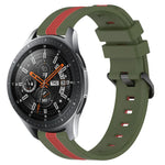 สายรัดนาฬิกาซิลิโคนสองสีแนวตั้งขนาด 22 มม. สำหรับ Samsung Galaxy Watch3 ขนาด 45 มม., สำหรับ Samsung Galaxy Watch ขนาด 46 มม., สำหรับ Samsung Gear S3 Classic, สำหรับ Samsung Gear S3 Frontier