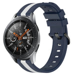 สายรัดนาฬิกาซิลิโคนสองสีแนวตั้งขนาด 22 มม. สำหรับ Samsung Galaxy Watch3 ขนาด 45 มม., สำหรับ Samsung Galaxy Watch ขนาด 46 มม., สำหรับ Samsung Gear S3 Classic, สำหรับ Samsung Gear S3 Frontier