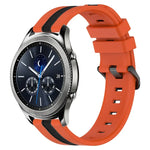 สายรัดนาฬิกาซิลิโคนสองสีแนวตั้งขนาด 22 มม. สำหรับ Samsung Galaxy Watch3 ขนาด 45 มม., สำหรับ Samsung Galaxy Watch ขนาด 46 มม., สำหรับ Samsung Gear S3 Classic, สำหรับ Samsung Gear S3 Frontier