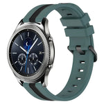 สายรัดนาฬิกาซิลิโคนสองสีแนวตั้งขนาด 22 มม. สำหรับ Samsung Galaxy Watch3 ขนาด 45 มม., สำหรับ Samsung Galaxy Watch ขนาด 46 มม., สำหรับ Samsung Gear S3 Classic, สำหรับ Samsung Gear S3 Frontier