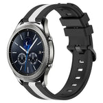 สายรัดนาฬิกาซิลิโคนสองสีแนวตั้งขนาด 22 มม. สำหรับ Samsung Galaxy Watch3 ขนาด 45 มม., สำหรับ Samsung Galaxy Watch ขนาด 46 มม., สำหรับ Samsung Gear S3 Classic, สำหรับ Samsung Gear S3 Frontier