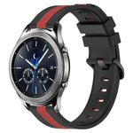 สายรัดนาฬิกาซิลิโคนสองสีแนวตั้งขนาด 22 มม. สำหรับ Samsung Galaxy Watch3 ขนาด 45 มม., สำหรับ Samsung Galaxy Watch ขนาด 46 มม., สำหรับ Samsung Gear S3 Classic, สำหรับ Samsung Gear S3 Frontier