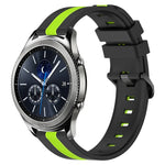สายรัดนาฬิกาซิลิโคนสองสีแนวตั้งขนาด 22 มม. สำหรับ Samsung Galaxy Watch3 ขนาด 45 มม., สำหรับ Samsung Galaxy Watch ขนาด 46 มม., สำหรับ Samsung Gear S3 Classic, สำหรับ Samsung Gear S3 Frontier