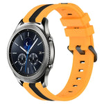 สายรัดนาฬิกาซิลิโคนสองสีแนวตั้งขนาด 22 มม. สำหรับ Samsung Galaxy Watch3 ขนาด 45 มม., สำหรับ Samsung Galaxy Watch ขนาด 46 มม., สำหรับ Samsung Gear S3 Classic, สำหรับ Samsung Gear S3 Frontier