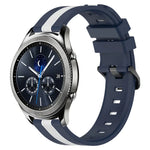 สายรัดนาฬิกาซิลิโคนสองสีแนวตั้งขนาด 22 มม. สำหรับ Samsung Galaxy Watch3 ขนาด 45 มม., สำหรับ Samsung Galaxy Watch ขนาด 46 มม., สำหรับ Samsung Gear S3 Classic, สำหรับ Samsung Gear S3 Frontier