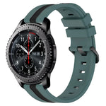 สายรัดนาฬิกาซิลิโคนสองสีแนวตั้งขนาด 22 มม. สำหรับ Samsung Galaxy Watch3 ขนาด 45 มม., สำหรับ Samsung Galaxy Watch ขนาด 46 มม., สำหรับ Samsung Gear S3 Classic, สำหรับ Samsung Gear S3 Frontier