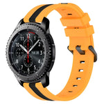 สายรัดนาฬิกาซิลิโคนสองสีแนวตั้งขนาด 22 มม. สำหรับ Samsung Galaxy Watch3 ขนาด 45 มม., สำหรับ Samsung Galaxy Watch ขนาด 46 มม., สำหรับ Samsung Gear S3 Classic, สำหรับ Samsung Gear S3 Frontier