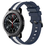 สายรัดนาฬิกาซิลิโคนสองสีแนวตั้งขนาด 22 มม. สำหรับ Samsung Galaxy Watch3 ขนาด 45 มม., สำหรับ Samsung Galaxy Watch ขนาด 46 มม., สำหรับ Samsung Gear S3 Classic, สำหรับ Samsung Gear S3 Frontier