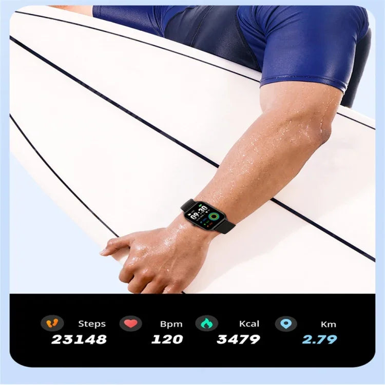 นาฬิกาอัจฉริยะหน้าจอสี P58 1.96 นิ้ว รองรับการตรวจวัดอัตราการเต้นหัวใจ / ความดันโลหิต