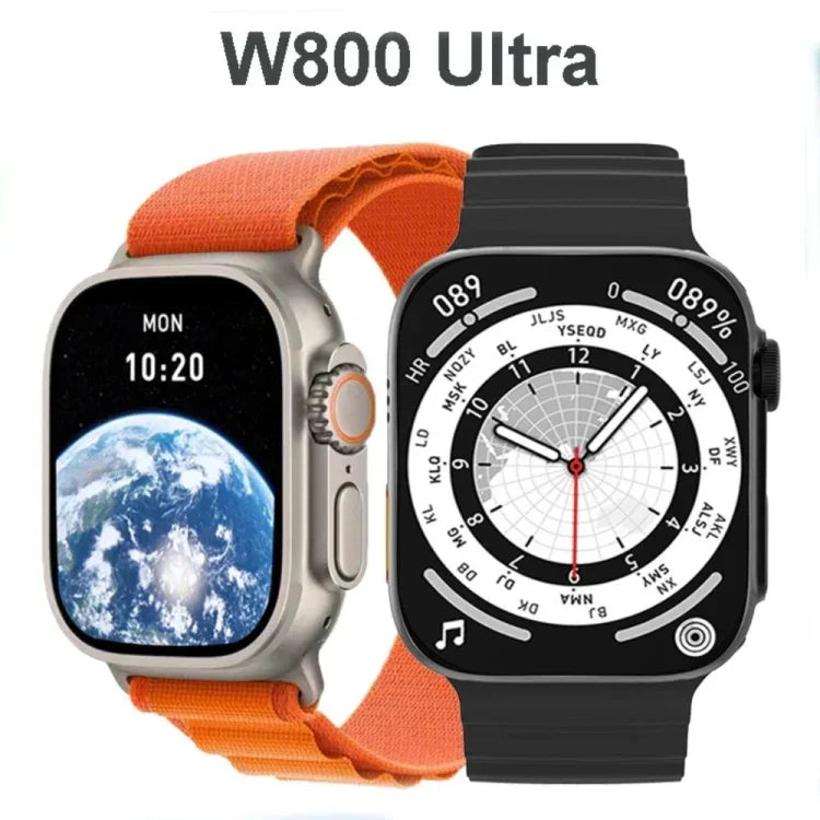 นาฬิกาอัจฉริยะหน้าจอสี W800 Ultra ขนาด 2.02 นิ้ว รองรับการตรวจวัดอัตราการเต้นของหัวใจ / ความดันโลหิต