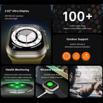 นาฬิกาอัจฉริยะหน้าจอสี W800 Ultra ขนาด 2.02 นิ้ว รองรับการตรวจวัดอัตราการเต้นของหัวใจ / ความดันโลหิต