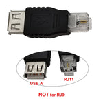 อะแดปเตอร์แปลง JUNSUNMAY USB ตัวเมียเป็นตัวผู้ RJ11 6P2C