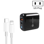 ที่ชาร์จโทรศัพท์มือถือ PD04 Type-C + USB พร้อมสาย Type-C เป็น 8 Pin และปลั๊ก US