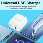 ที่ชาร์จโทรศัพท์มือถือ PD04 Type-C + USB พร้อมสาย Type-C เป็น 8 Pin และปลั๊ก US