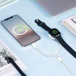 สายชาร์จแม่เหล็ก USB 2 in 1 สำหรับ Apple Watch Series & iPhone ความยาว 1.2 ม., DS-XB015