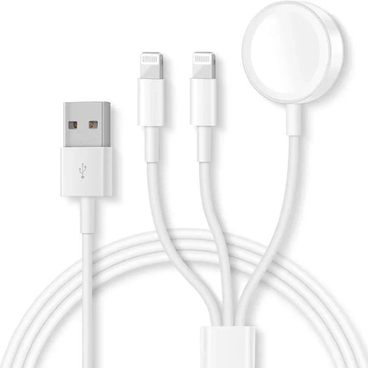For Apple Watch Series & iPhone 3 in 1 USB Magnetic Charging Cable 4ft/1.2m, DS-XB016