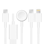 สายชาร์จแม่เหล็ก USB 3 in 1 สำหรับ Apple Watch Series & โทรศัพท์ที่มีปลั๊ก Type-C คู่ ความยาว 4 ฟุต/1.2 ม., DS-XB020
