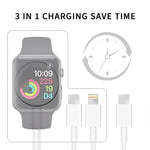 สายชาร์จแม่เหล็ก USB 3 in 1 สำหรับ Apple Watch Series & โทรศัพท์ที่มีปลั๊ก Type-C คู่ ความยาว 4 ฟุต/1.2 ม., DS-XB020