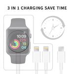 สายชาร์จแม่เหล็ก 3 in 1 Type-C 4 ฟุต/1.2 ม. สำหรับ Apple Watch Series & iPhone, DS-XB019